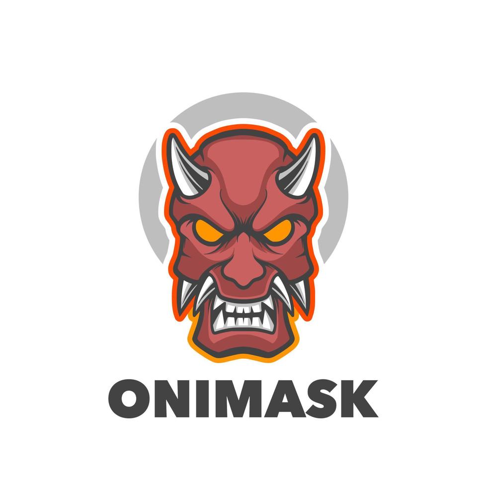 Oni mask scary vector