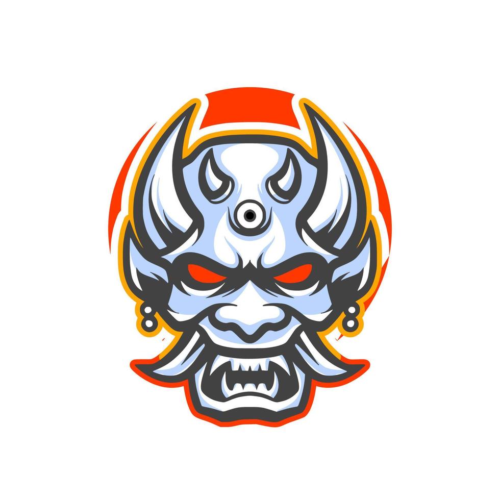 Oni mask devil vector