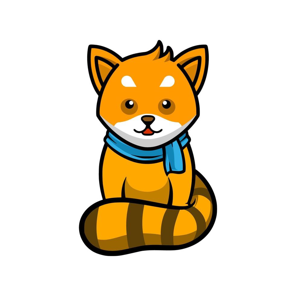 rojo panda mascota vector