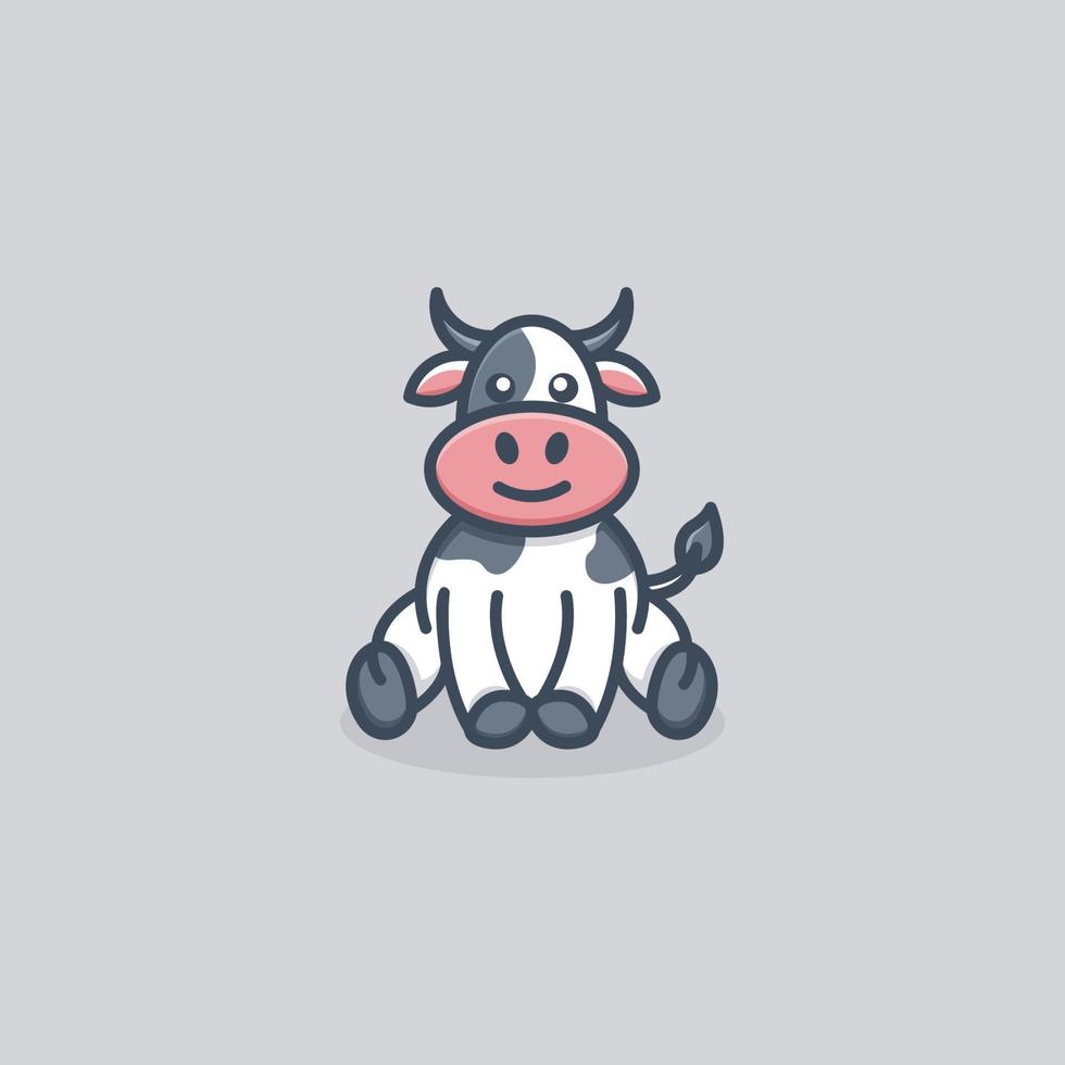 Cute Cow Logo vector