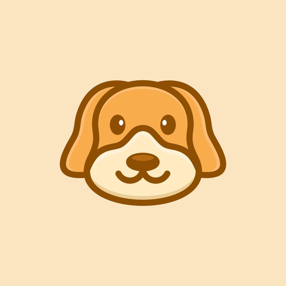 Smile Cute Head Dog Logo vector
