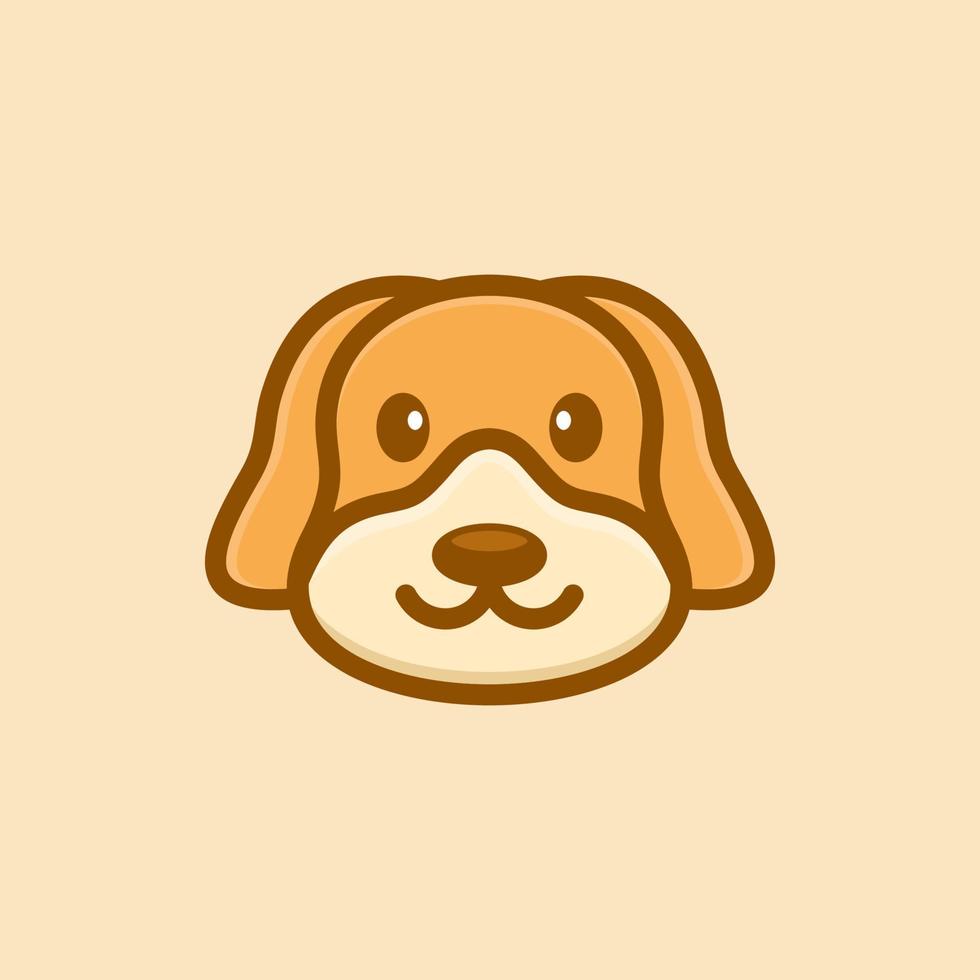 sonrisa linda cabeza perro logo vector