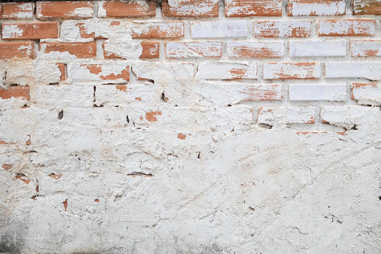 The brick walls are in the process of being plastered with white plaster to decorate the surface to look more beautiful. brick walls background and copy space for text. photo