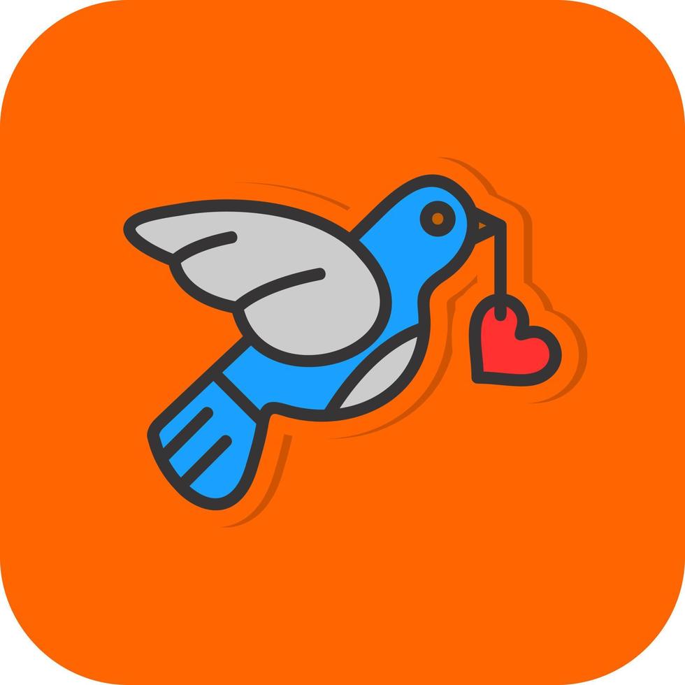 diseño de icono de vector de pájaro de amor