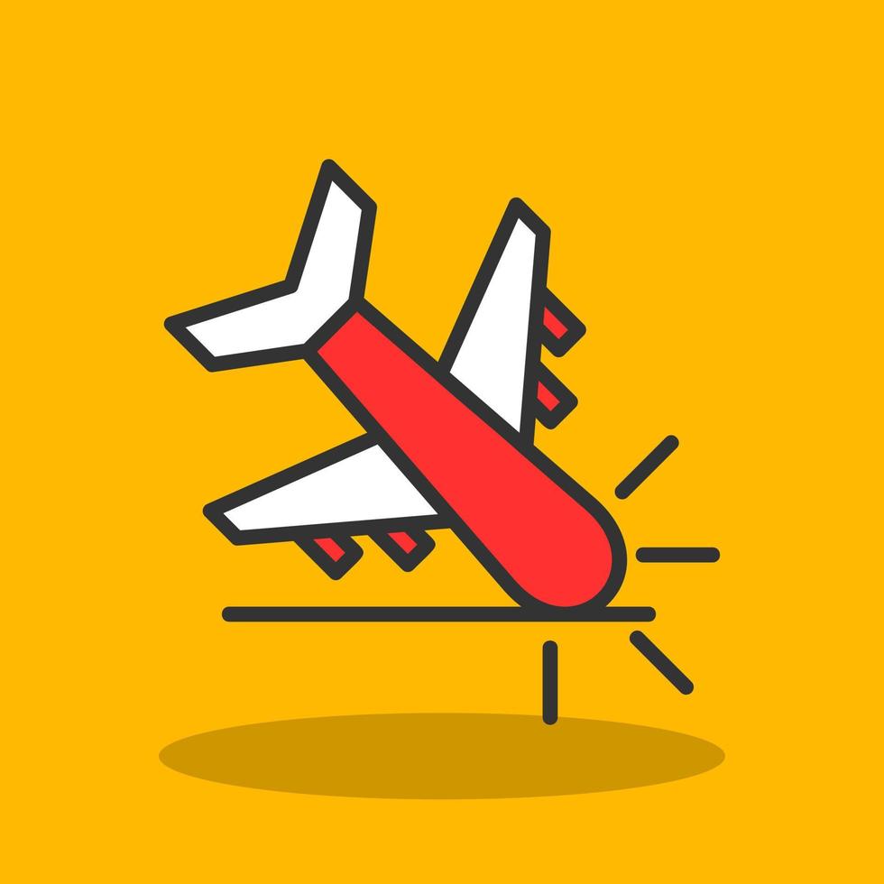 diseño de icono de vector de accidente de avión