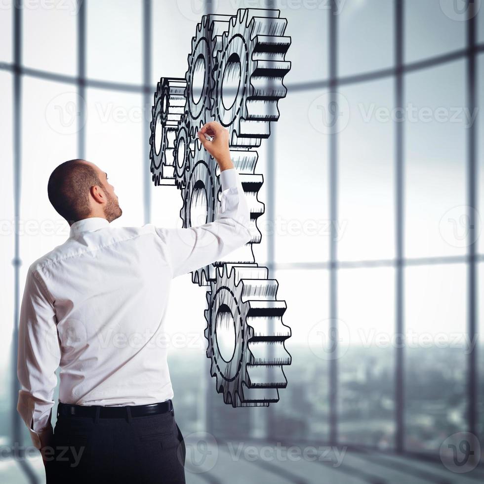 System of a mechanism gears. Strategy business company photo