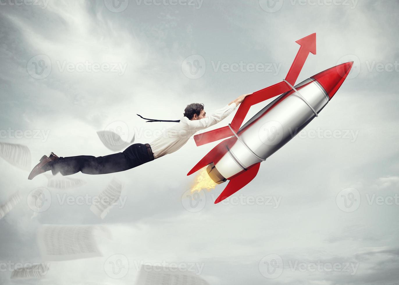 Take-off business success. 3D Rendering photo