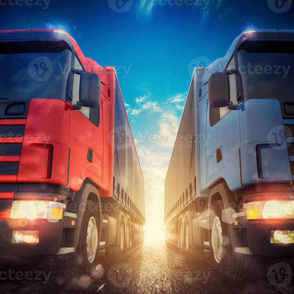 3D rendering of truck transport photo