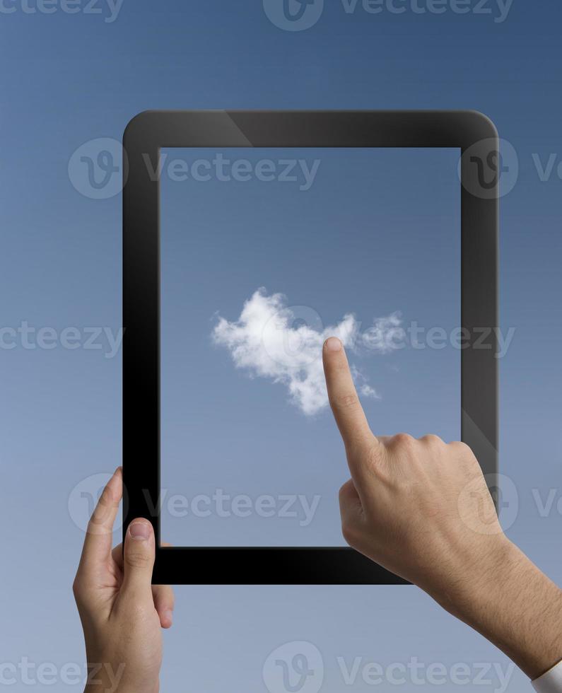 Virtual cloud computing concept photo