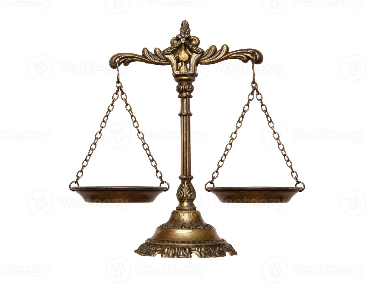 Plates in the balance. concept of finance and justice law photo