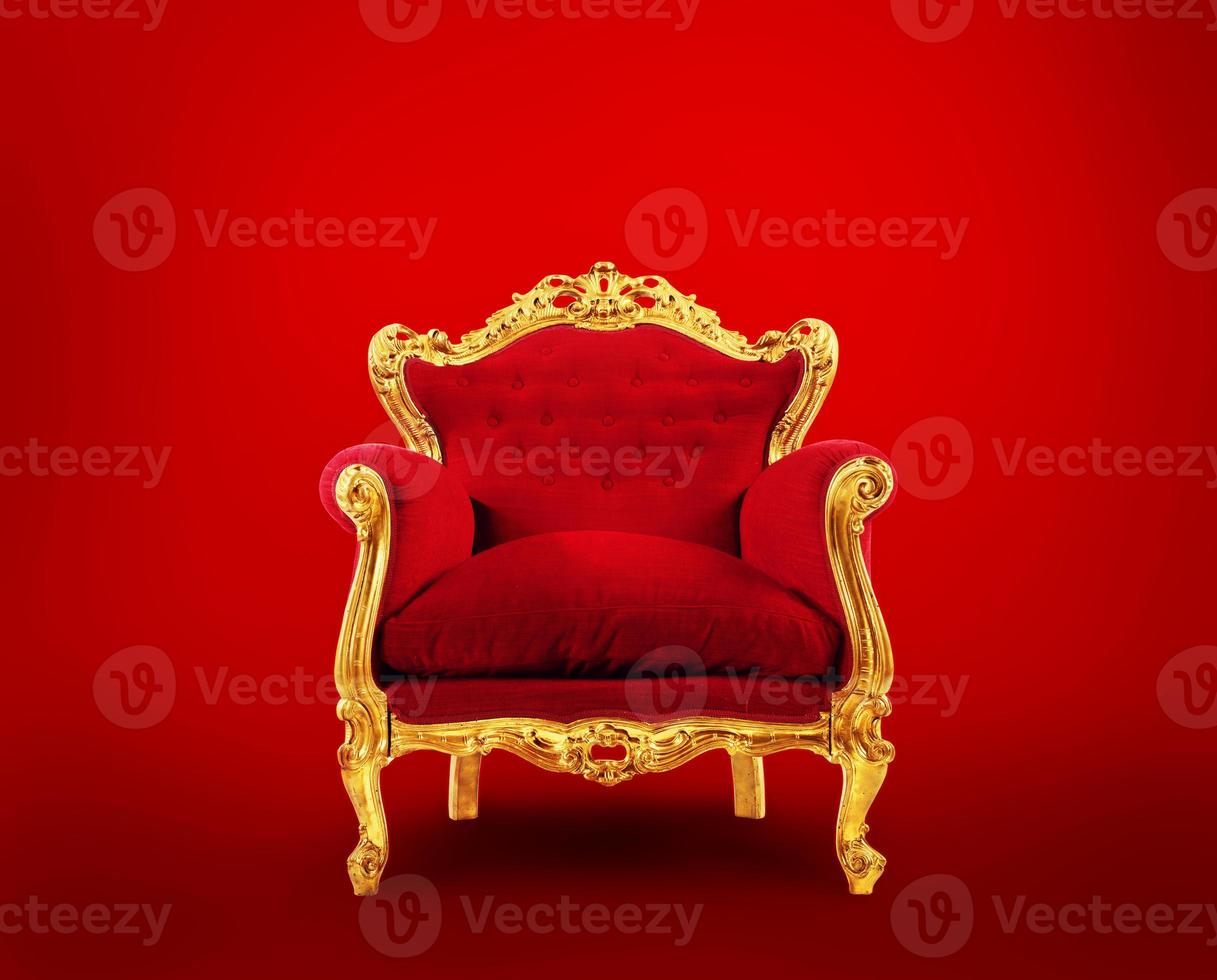 Red and gold luxury armchair. Concept of success photo