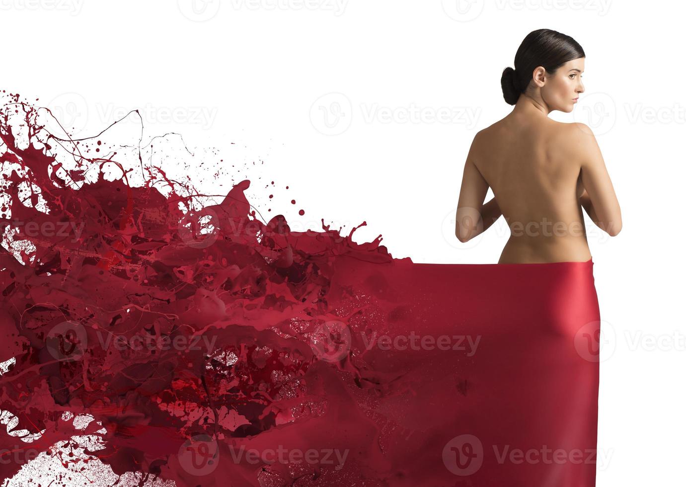 Elegant liquid red veil photo