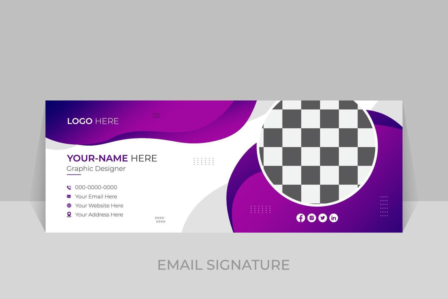 Email Signature or Email Footer Template and Social Media Cover Design vector