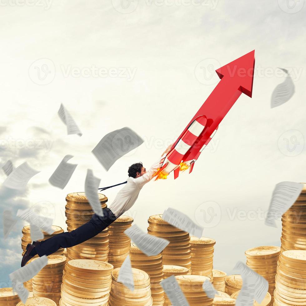 Take-off business success. 3D Rendering photo