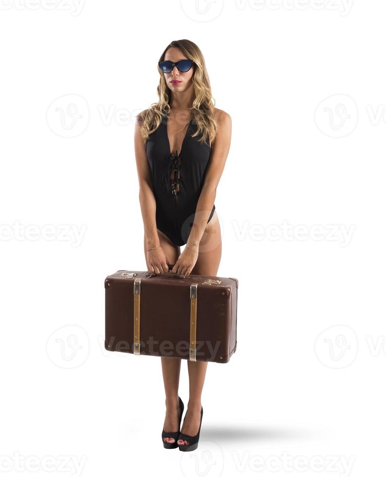 Swimsuit vintage girl photo