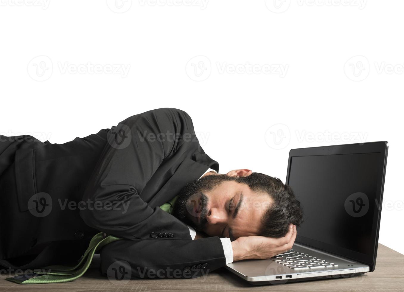 Workload businessman sleeping photo