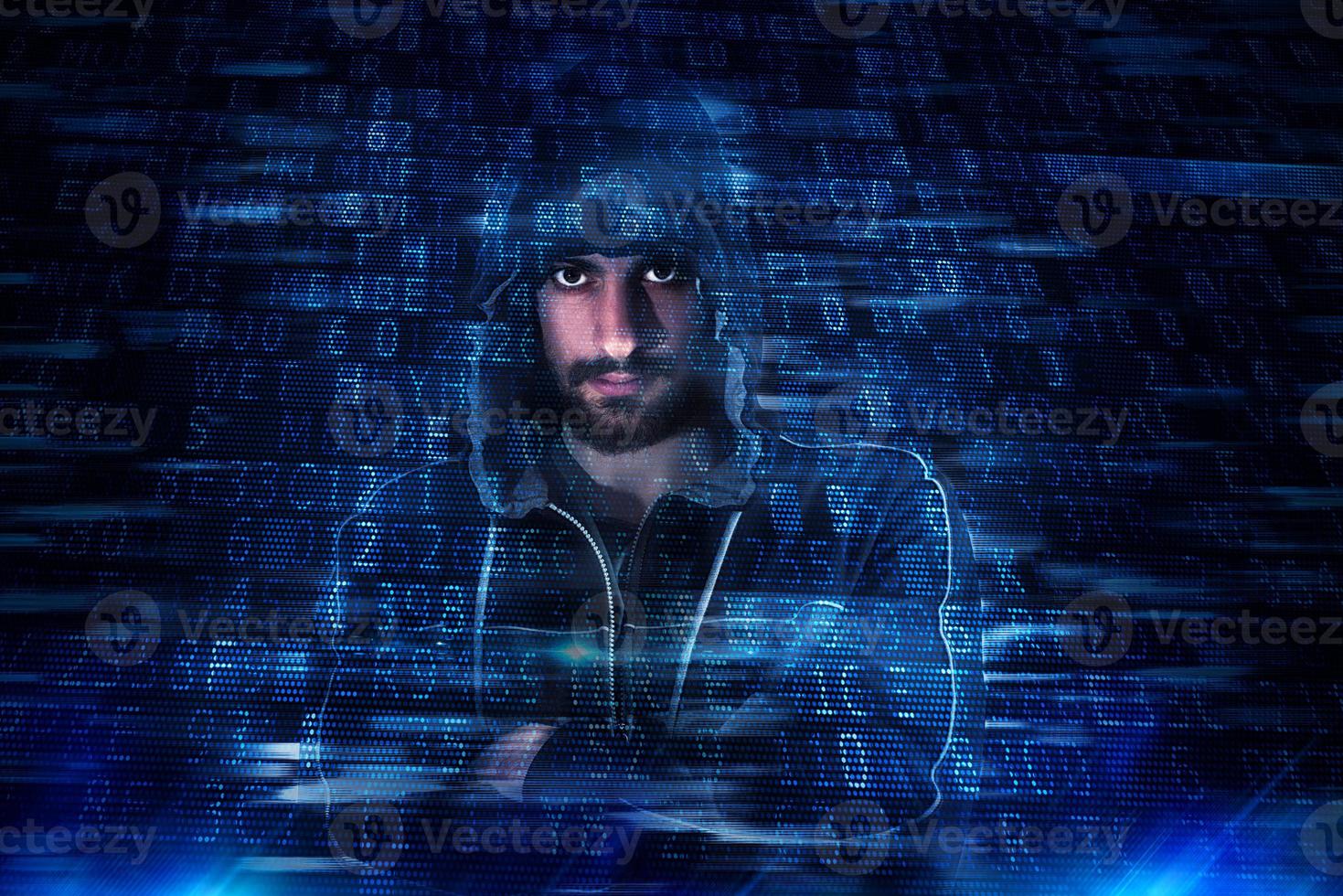 Hidden identity of a hacker photo