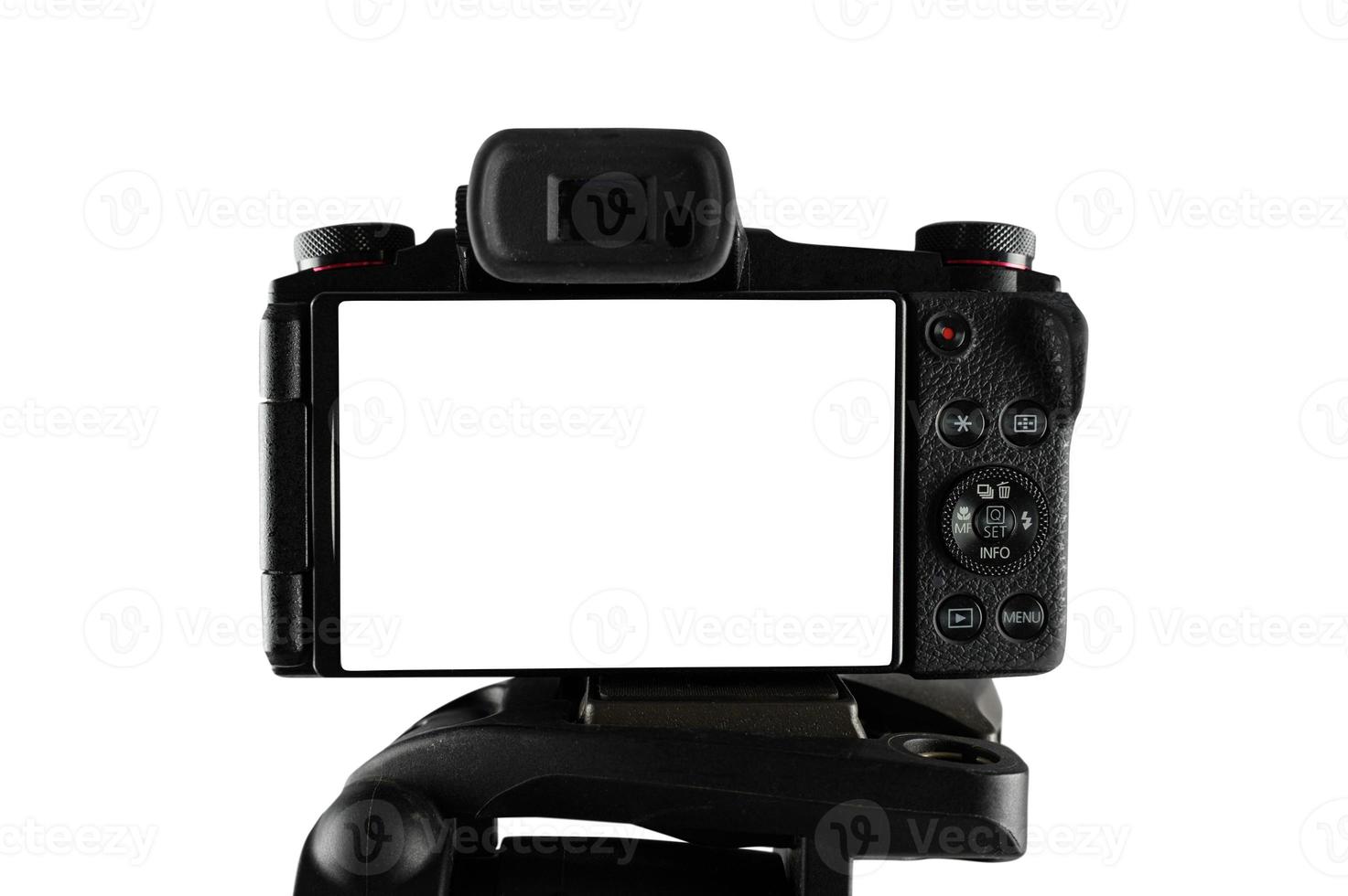 Modern mirrorless camera ready to records with blank screen photo