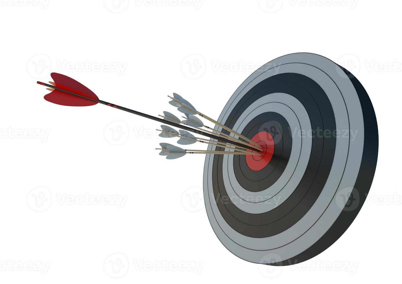 Target to hit, concept of aim for business success. 3d render photo