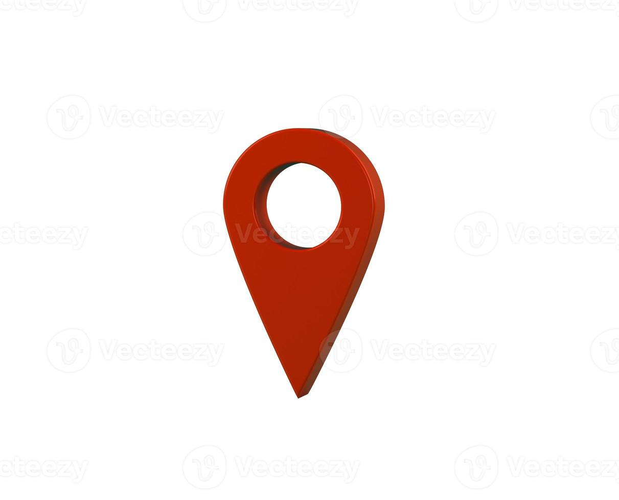 Red gps pointer symbol. satellite navigator for driver. 3d render photo