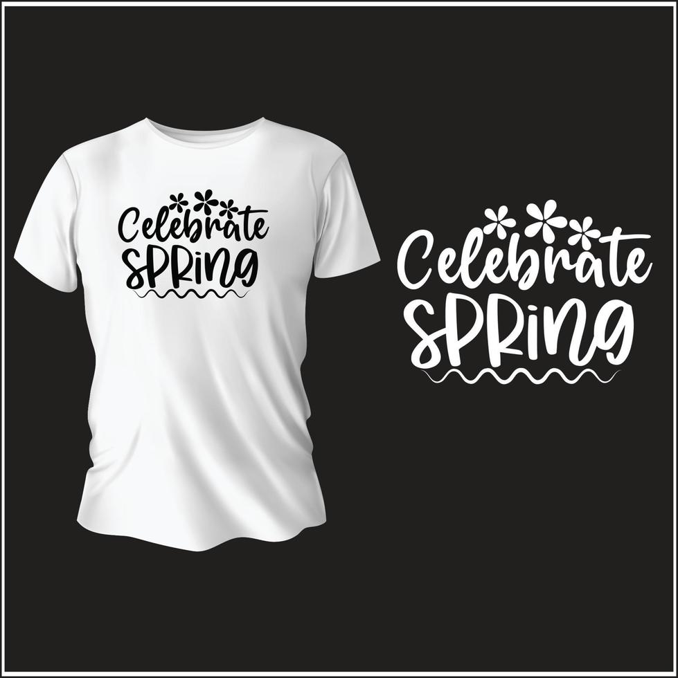 primavera tipografía camiseta diseño con vector