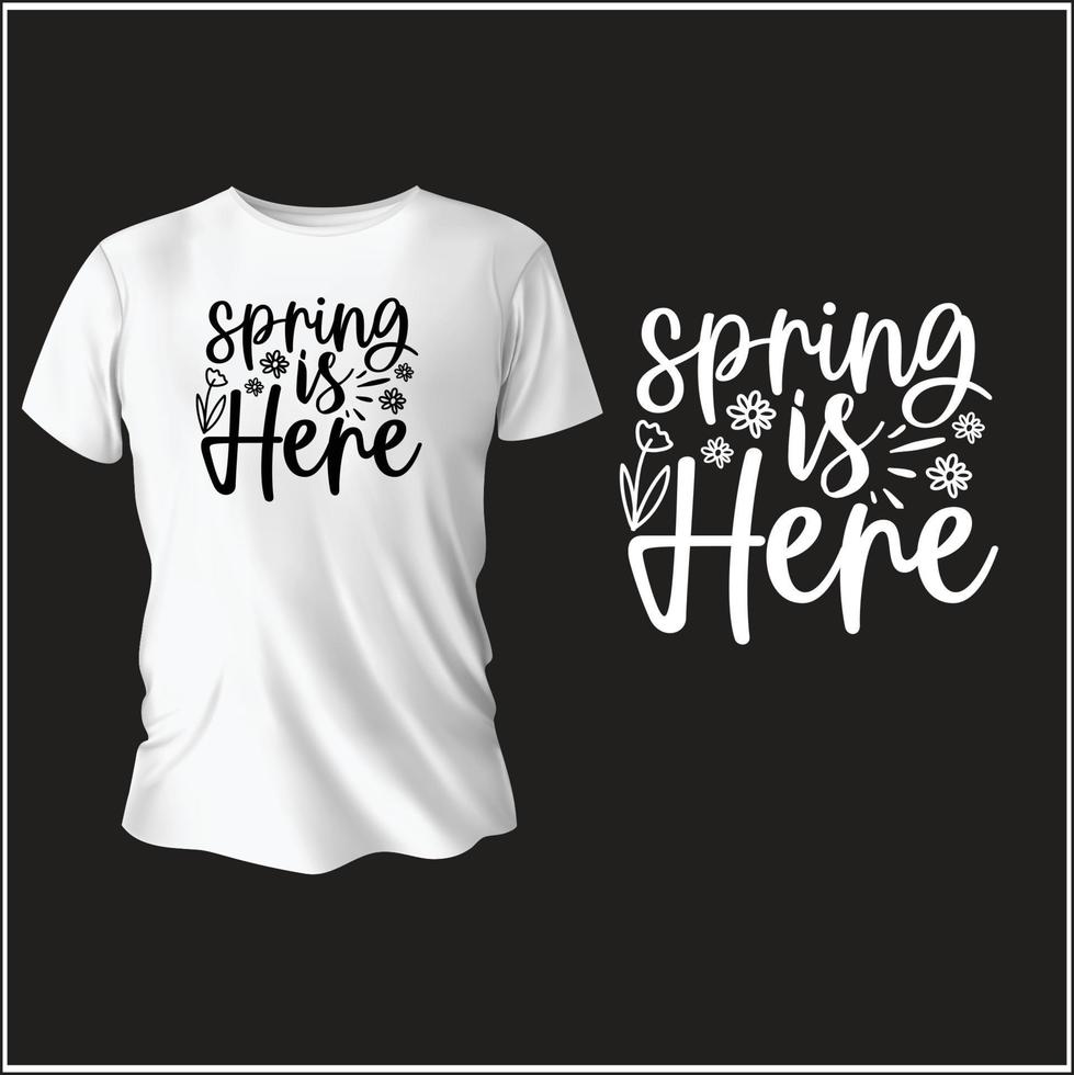 spring typography t-shirt design with vector