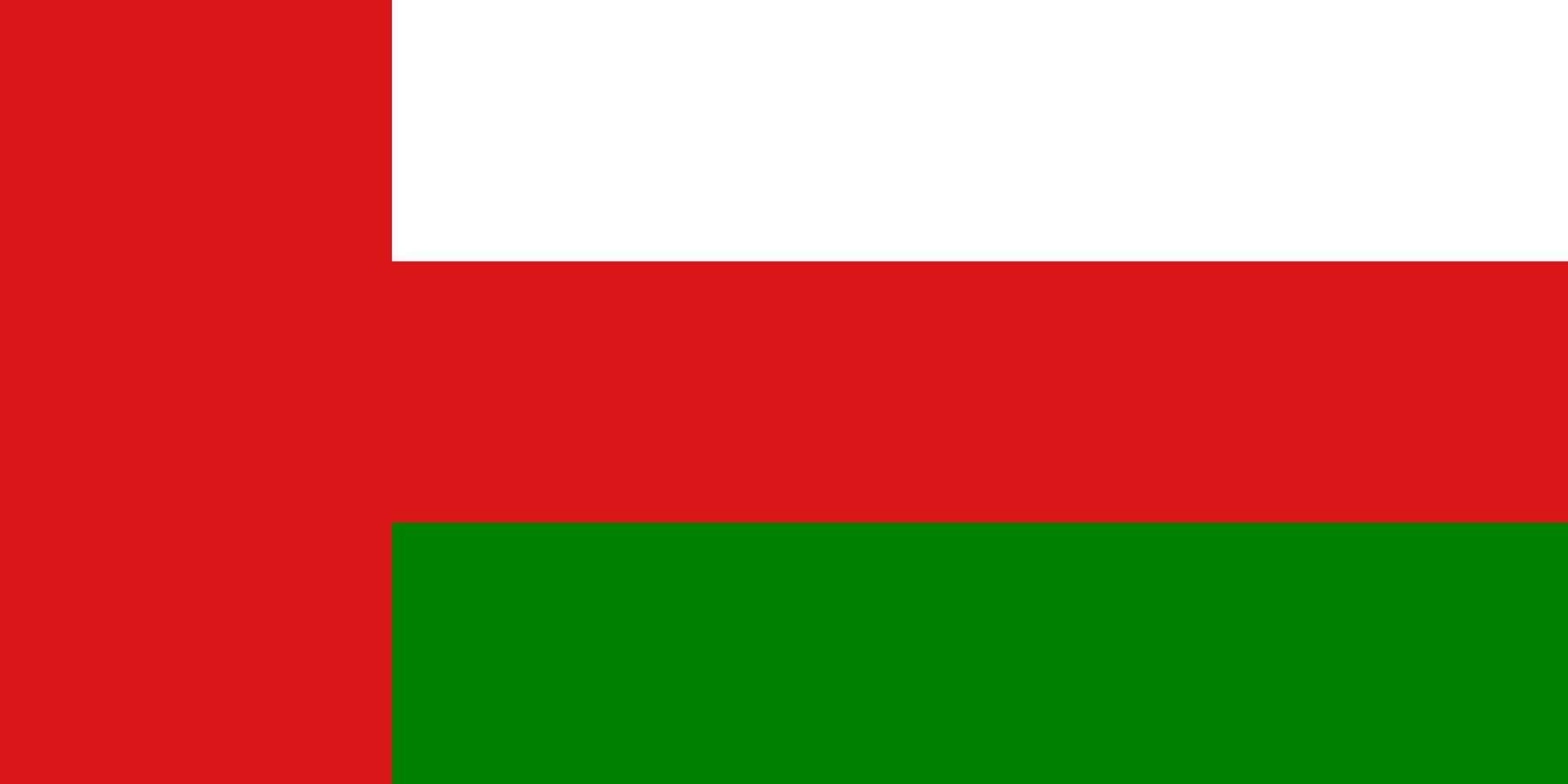 Oman flag simple illustration for independence day or election vector
