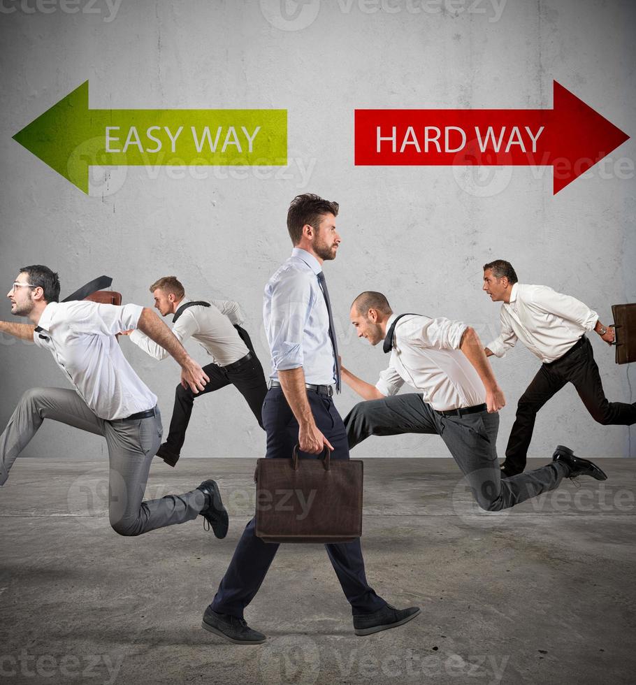 Follow the hard way for success. photo