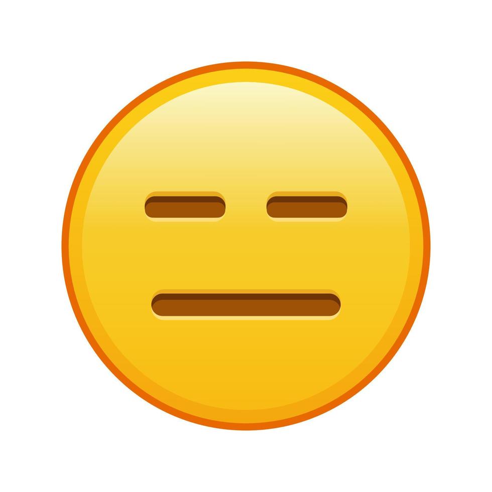 Expressionless face Large size of yellow emoji smile vector