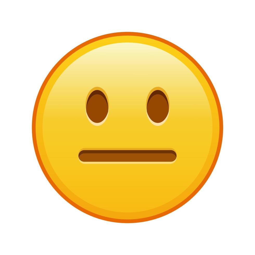 Neutral facial expression Large size of yellow emoji smile vector