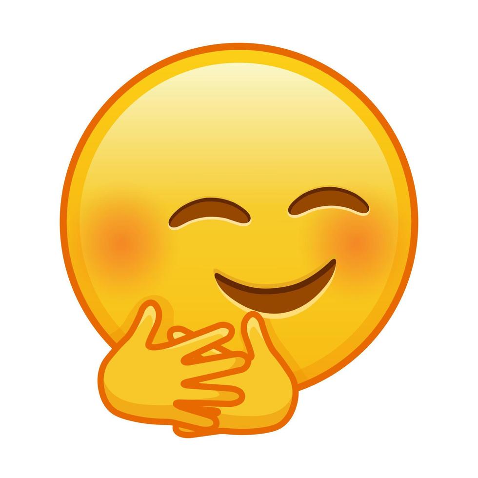 abrazos emoji grande Talla de amarillo emoji sonrisa vector