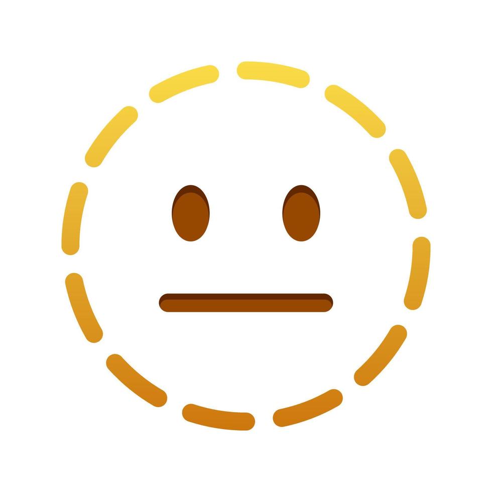 Line neutral face Large size of yellow emoji smile vector