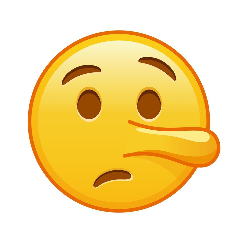 Lying face Large size of yellow emoji smile vector
