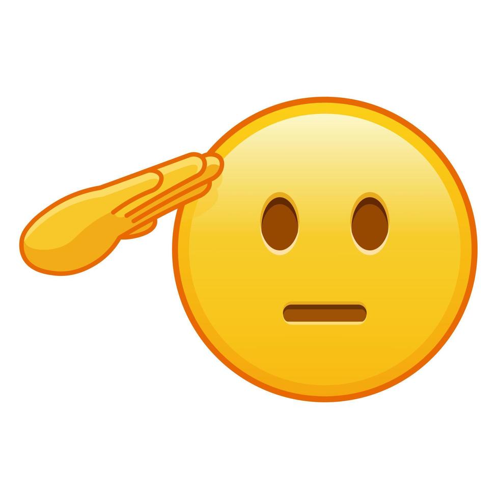 Emoji with hand on face Large size of yellow emoji smile vector