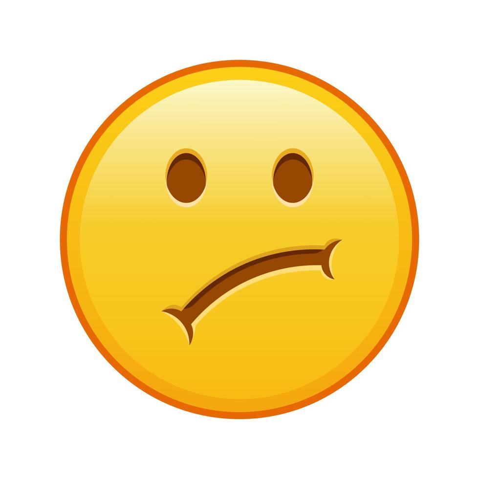 Sad face Large size of yellow emoji smile vector