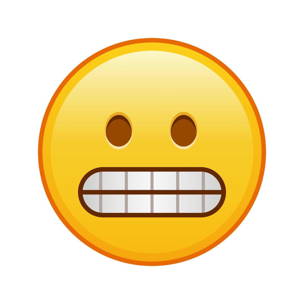 mueca en el cara grande Talla de amarillo emoji sonrisa vector