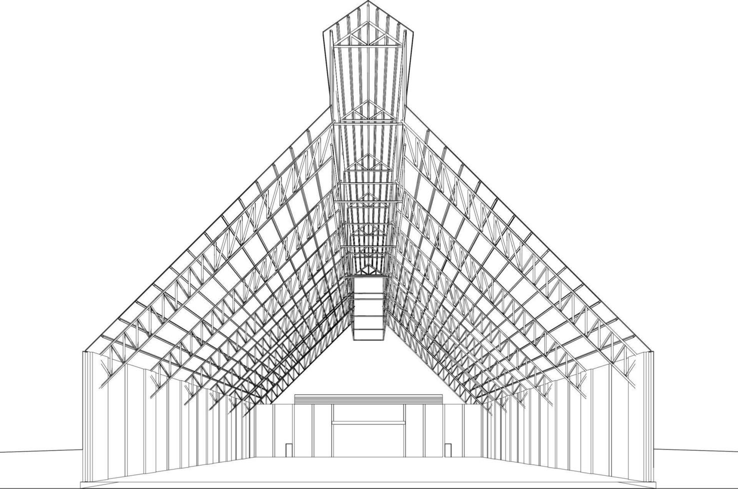 3d ilustración de edificio estructura vector