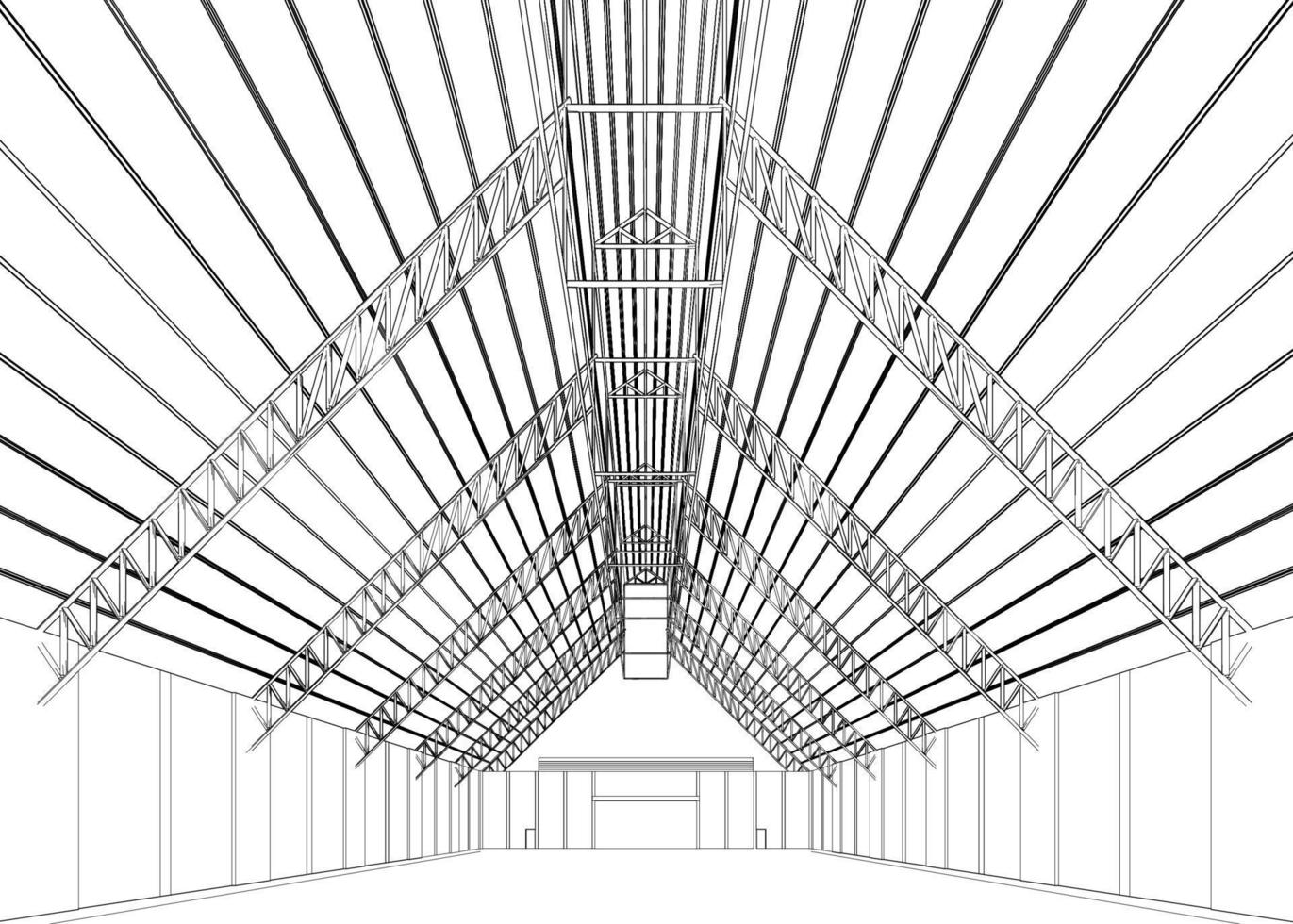 3d ilustración de edificio estructura vector