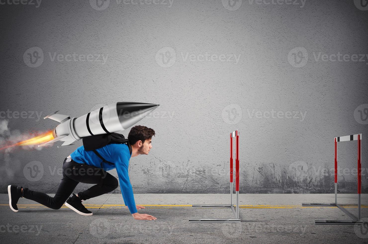 Student overcomes obstacles of his studies at top speed with a rocket photo