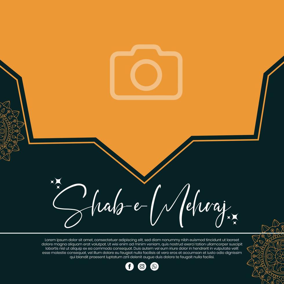 Shab e barat Islamic holy night with mosque Social media Post design vector