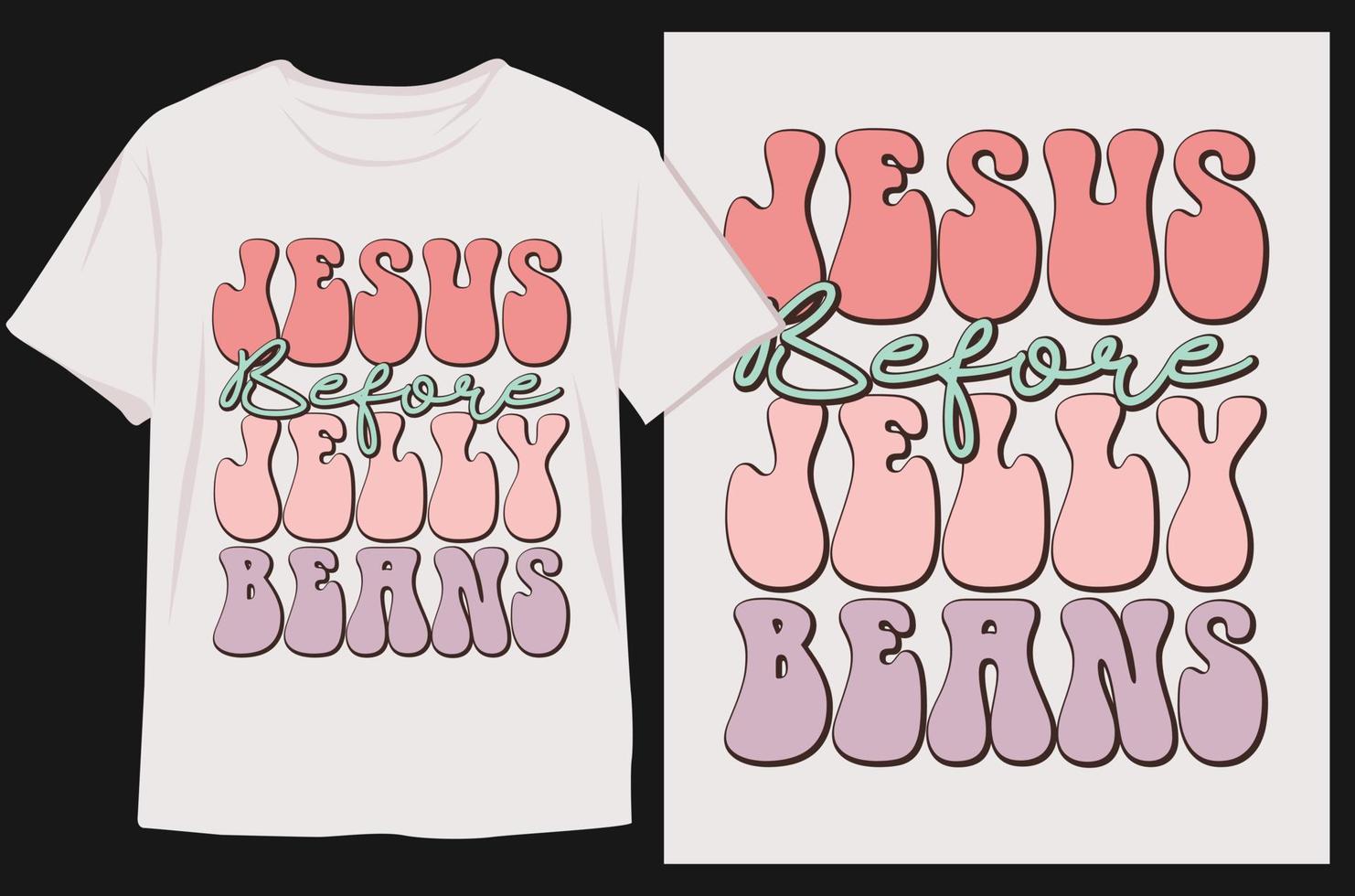 Groovy Style Easter Day T-shirt Design. Retro T-shirt Design. Easter Day T-shirt Design Vector Graphics
