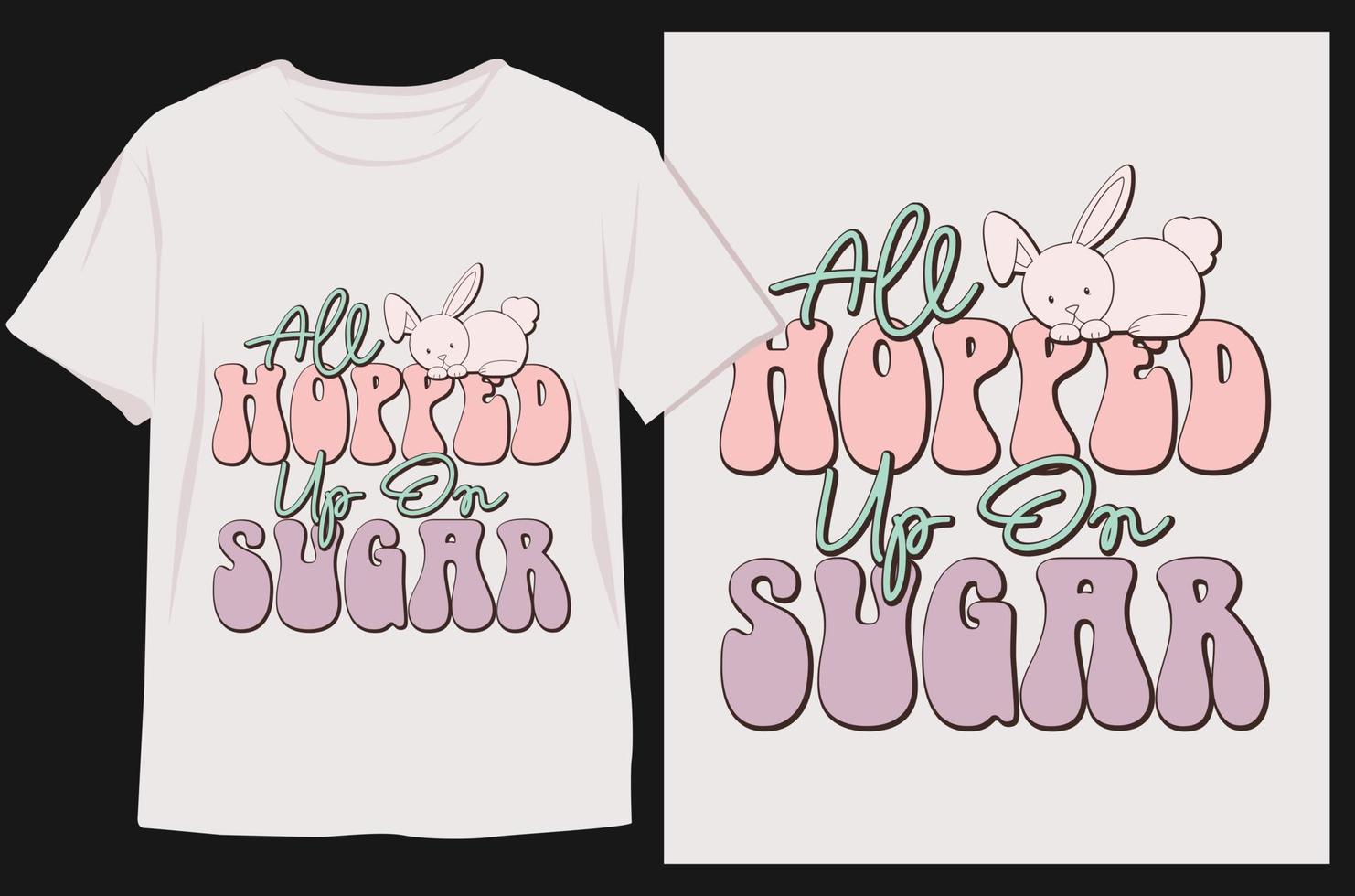Groovy Style Easter Day T-shirt Design. Retro T-shirt Design. Easter Day T-shirt Design Vector Graphics