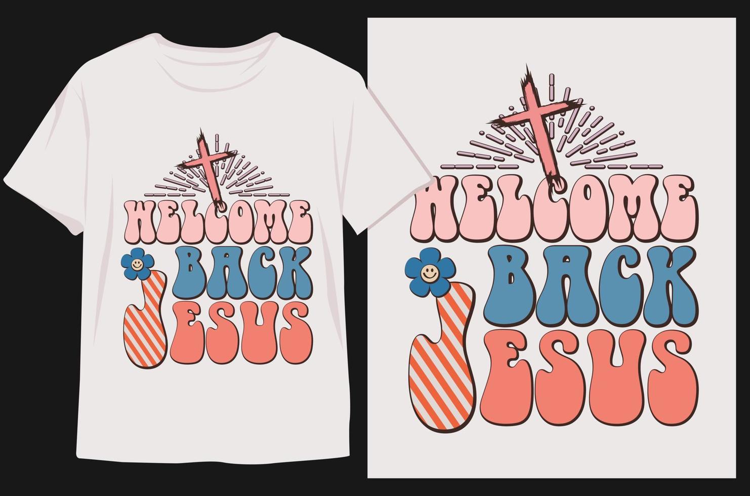 Groovy Style Easter Day T-shirt Design. Retro T-shirt Design. Easter Day T-shirt Design Vector Graphics