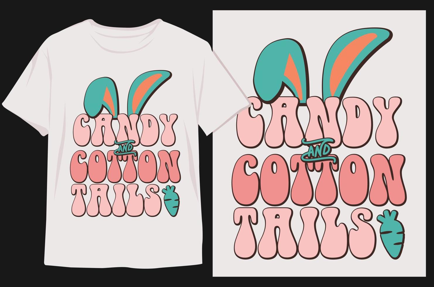 Groovy Style Easter Day T-shirt Design. Retro T-shirt Design. Easter Day T-shirt Design Vector Graphics