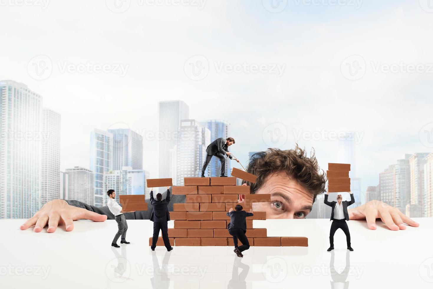 Boss builds a business team photo