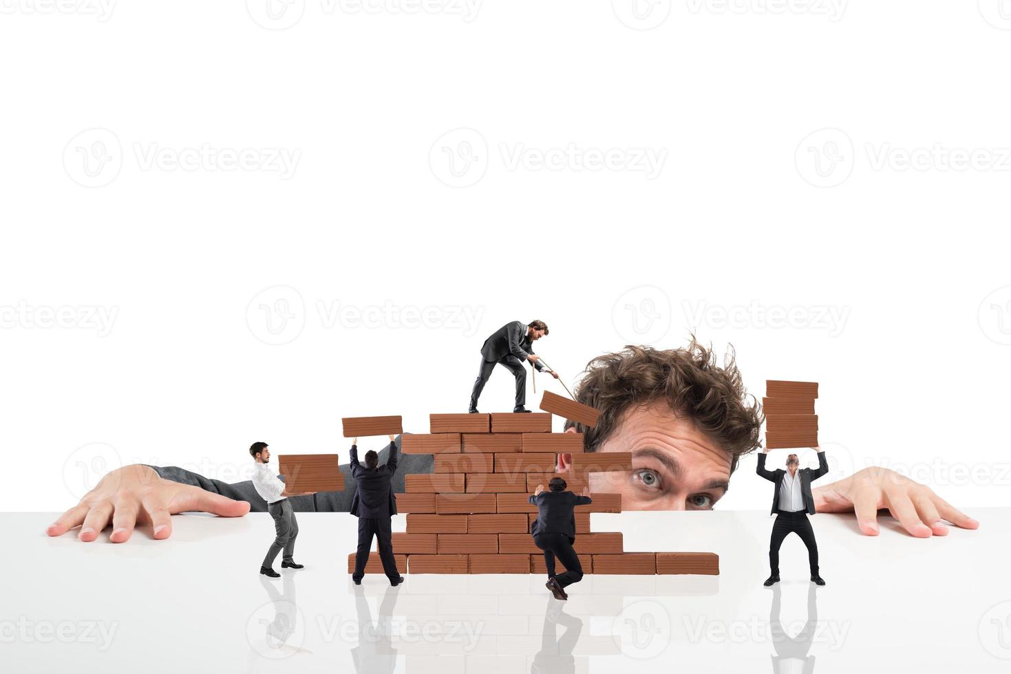 Boss builds a business team photo