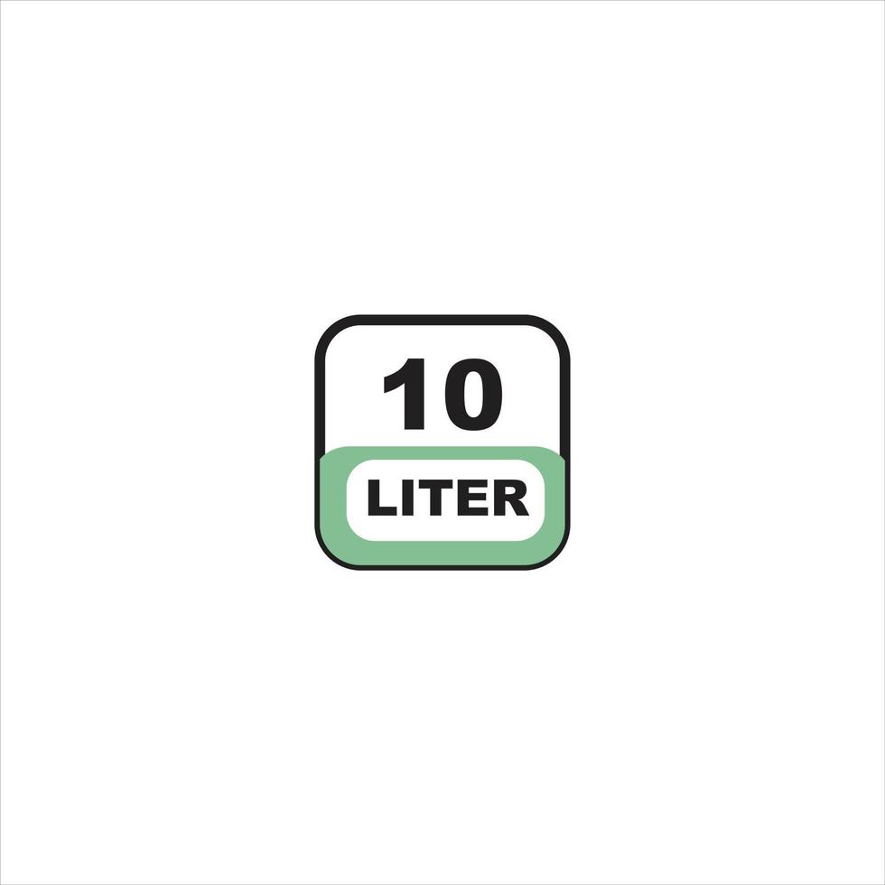 10 liters icon. Liquid measure vector in liters isolated on white background