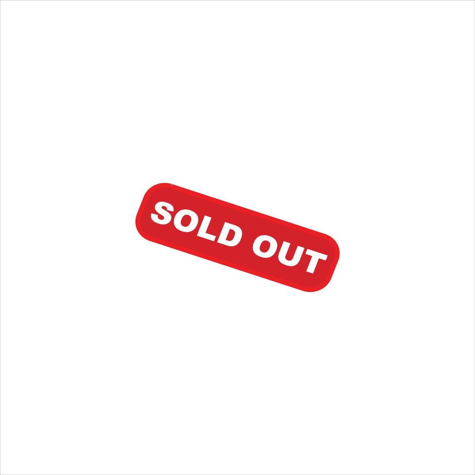 Sold out red square grunge stamp isolated in white background. sold stamp. Finale grand sale over, sold out sign. Vector template easy to replace