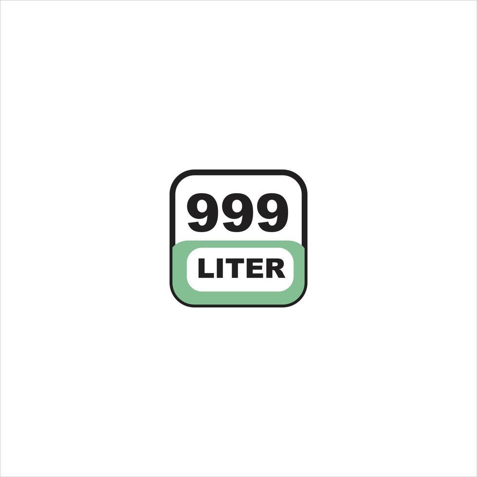999 liters icon. Liquid measure vector in liters isolated on white background