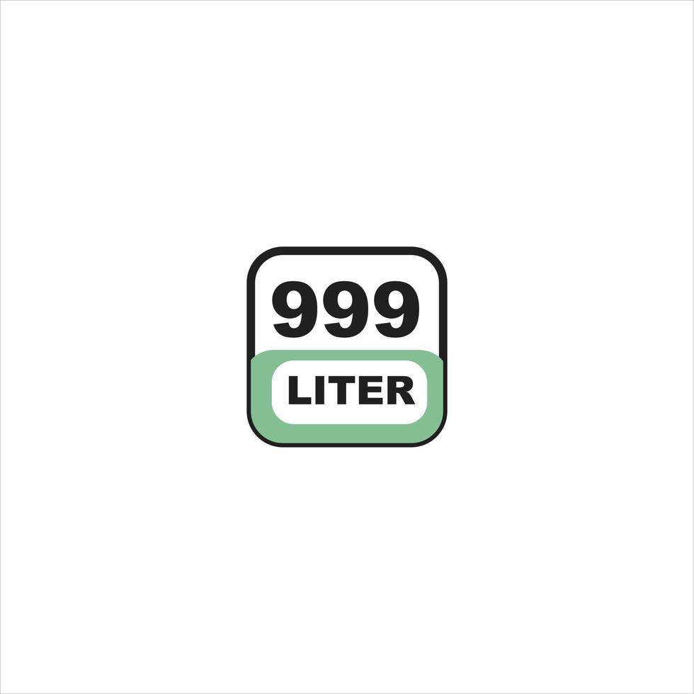 999 litros icono. líquido medida vector en litros aislado en blanco antecedentes